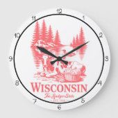 Wisconsin Badger State Koe Grote Klok (Voorkant)