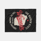 Wisconsin Badger State Retro Star Mannen Vrouwen K Fleece Deken (Voorkant (Horizontaal))