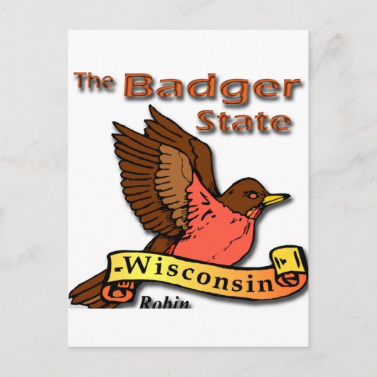 Wisconsin Badger State Robin png Briefkaart (Voorkant)