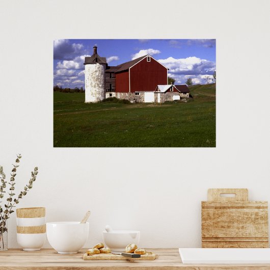 Wisconsin Barn met Brick Silo Poster (Keuken)
