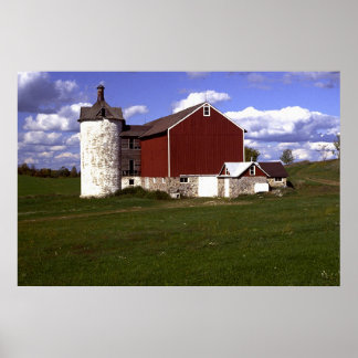 Wisconsin Barn met Brick Silo Poster
