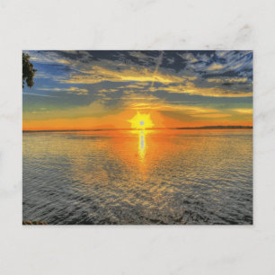 Wisconsin Beauful Schilderachtig Sunset Lake Briefkaart