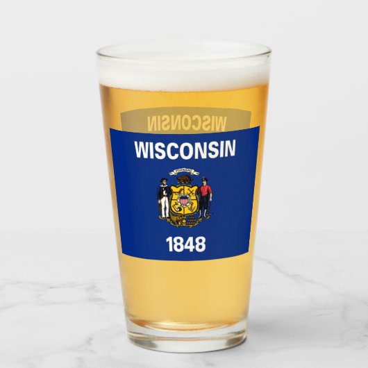 WISCONSIN BEER GLASS GLAS (Voorkant gevuld)
