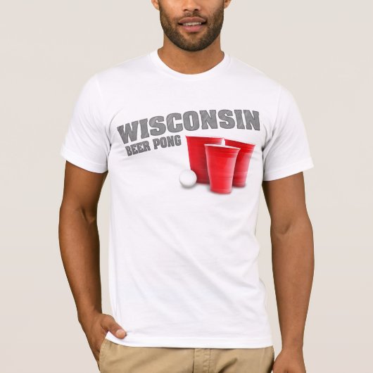Wisconsin Beer Pong T-Shirt (Voorkant)