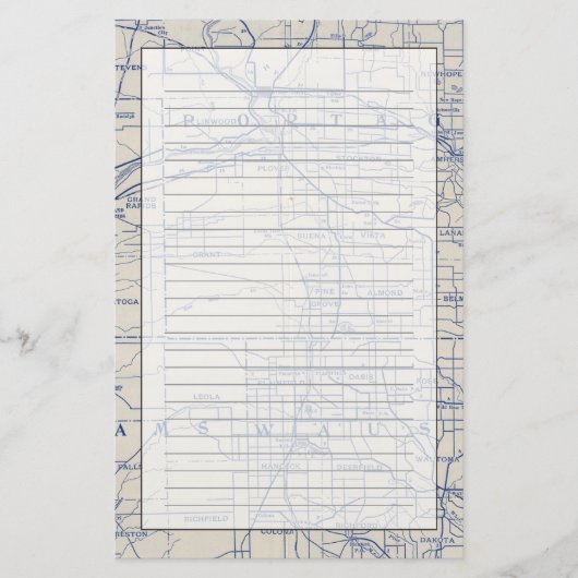 Wisconsin Bicycle Road Map 2 Briefpapier (Voorkant)