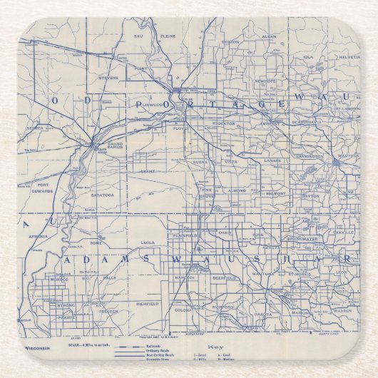 Wisconsin Bicycle Road Map 2 Kartonnen Onderzetters (Voorkant)