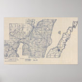 Wisconsin Bicycle Road Map 2 Poster (Voorkant)