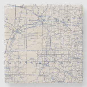 Wisconsin Bicycle Road Map 2 Stenen Onderzetter