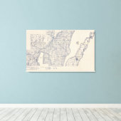Wisconsin Bicycle Road Map 3 Canvas Afdruk (Insitu (Houten vloer))