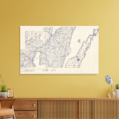 Wisconsin Bicycle Road Map 3 Canvas Afdruk (Insitu (Woonkamer))