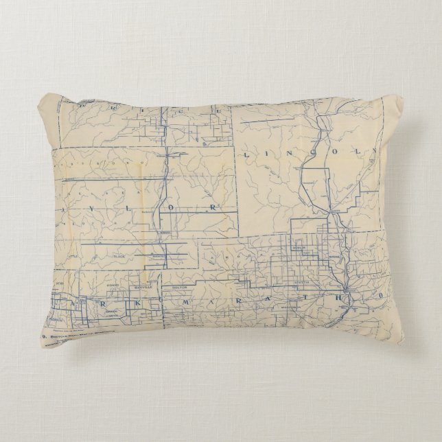 Wisconsin Bicycle Road Map 3 Decoratief Kussen (Voorkant)