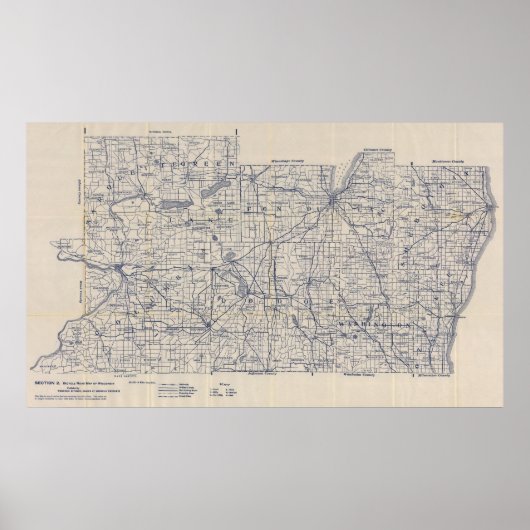 Wisconsin Bicycle Road Map 3 Poster (Voorkant)
