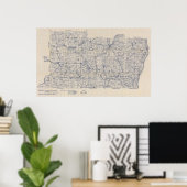 Wisconsin Bicycle Road Map 3 Poster (Thuiskantoor)
