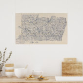 Wisconsin Bicycle Road Map 3 Poster (Keuken)