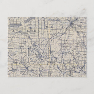 Wisconsin Bicycle Road Map 4 Briefkaart