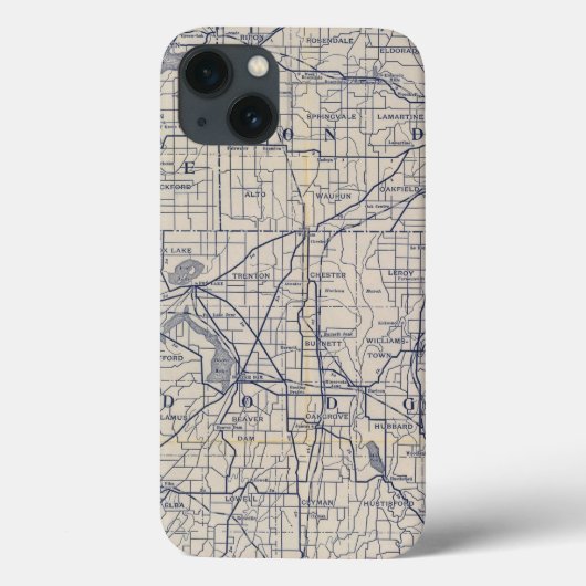 Wisconsin Bicycle Road Map 4 Case-Mate iPhone Case (Achterkant)