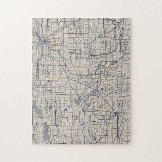 Wisconsin Bicycle Road Map 4 Legpuzzel (Verticaal)