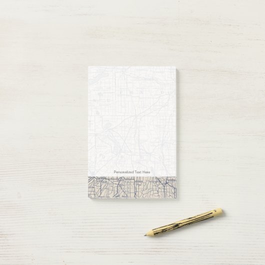 Wisconsin Bicycle Road Map 4 Post-it® Notes (Op bureau)