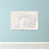 Wisconsin Bicycle Road Map 5 Canvas Afdruk (Insitu (Houten vloer))