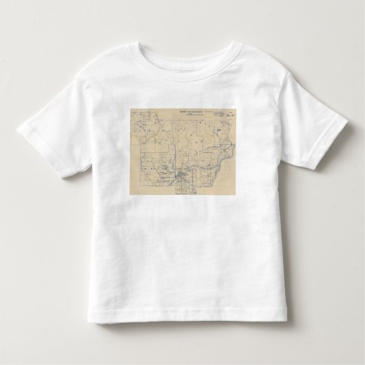 Wisconsin Bicycle Road Map 5 Kinder Shirts (Voorkant)
