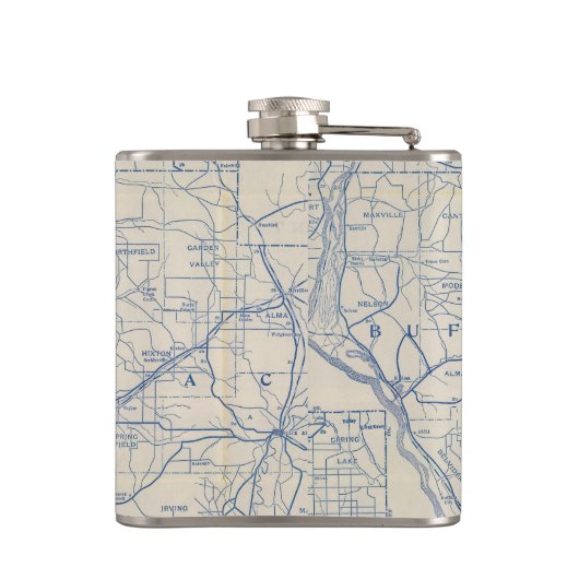 Wisconsin Bicycle Road Map 6 Heupfles (Achterkant)