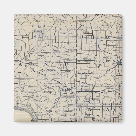 Wisconsin Bicycle Road Map 8 Magneet (Voorkant)