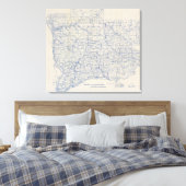 Wisconsin Bicycle Road Map Canvas Afdruk (Insitu (Slaapkamer))