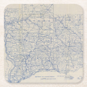 Wisconsin Bicycle Road Map Kartonnen Onderzetters