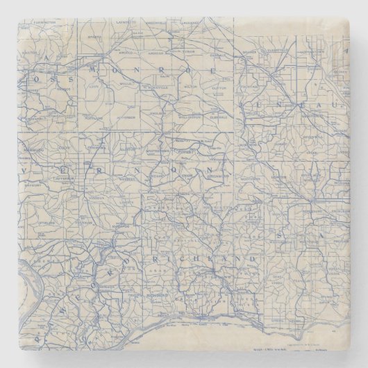 Wisconsin Bicycle Road Map Stenen Onderzetter (Voorkant)