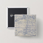 Wisconsin Bicycle Road Map Vierkante Button 5,1 Cm (Voorkant /achterkant)