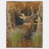 Wisconsin Big Buck Whitetail Herten handtekening Fleece Deken (Voorkant)