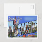 Wisconsin  Big Letters Briefkaart (Voorkant / Achterkant)