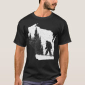 Wisconsin Bigfoot Pride Sasquatch Silhouette Fores T-shirt (Voorkant)