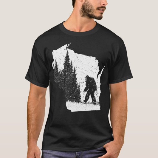 Wisconsin Bigfoot Pride Sasquatch Silhouette Fores T-shirt (Voorkant)