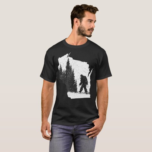 Wisconsin Bigfoot Pride Sasquatch Silhouette Fores T-shirt (Voorkant volledig)