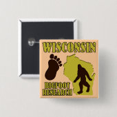 Wisconsin Bigfoot Research Vierkante Button 5,1 Cm (Voorkant /achterkant)
