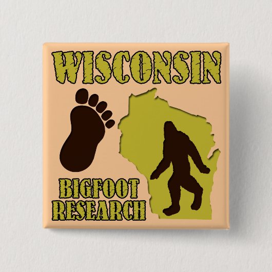 Wisconsin Bigfoot Research Vierkante Button 5,1 Cm (Voorkant)