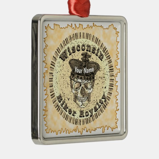 Wisconsin Biker  Metalen Ornament (Rechts)