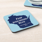 Wisconsin Blauw in 2024 Bier Onderzetter (Linkerzijde)