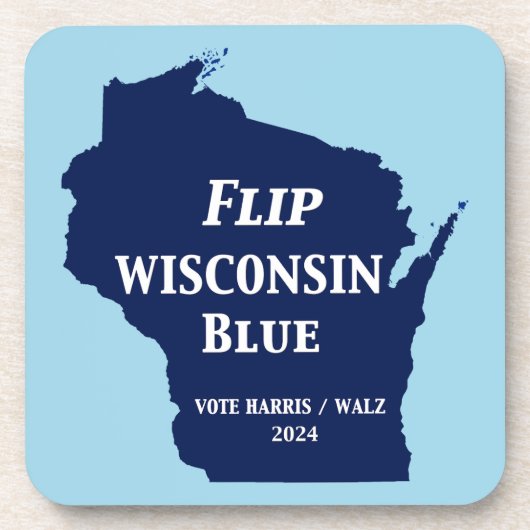 Wisconsin Blauw in 2024 Bier Onderzetter (Voorkant)