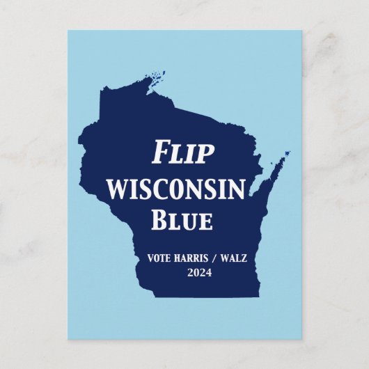 Wisconsin Blauw in 2024 Briefkaart (Voorkant)