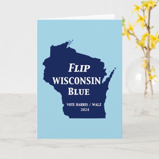 Wisconsin Blauw in 2024 Kaart (Gele Bloem)