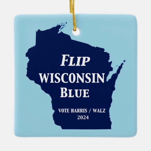 Wisconsin Blauw in 2024 Keramisch Ornament (Voorkant)