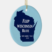 Wisconsin Blauw in 2024 Keramisch Ornament (Rechts)