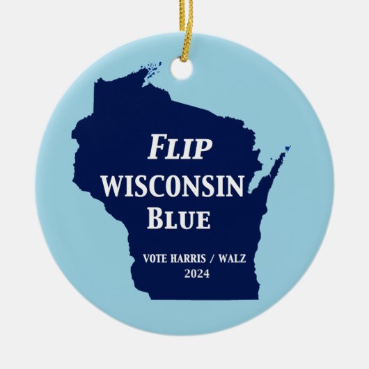 Wisconsin Blauw in 2024 Keramisch Ornament (Voorkant)