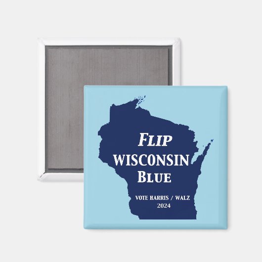 Wisconsin Blauw in 2024 Magneet (Voorkant / Achterkant)