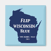 Wisconsin Blauw in 2024 Magneet (Voorkant)