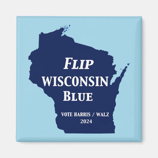 Wisconsin Blauw in 2024 Magneet (Voorkant)