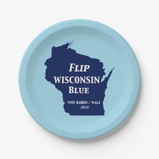 Wisconsin Blauw in 2024 Papieren Bordje (Voorkant)