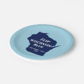 Wisconsin Blauw in 2024 Papieren Bordje (Gekanteld)